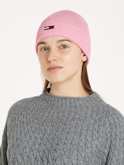 Tommy Hilfiger Pink Elongated Flag Beanie - Image 3 of 3