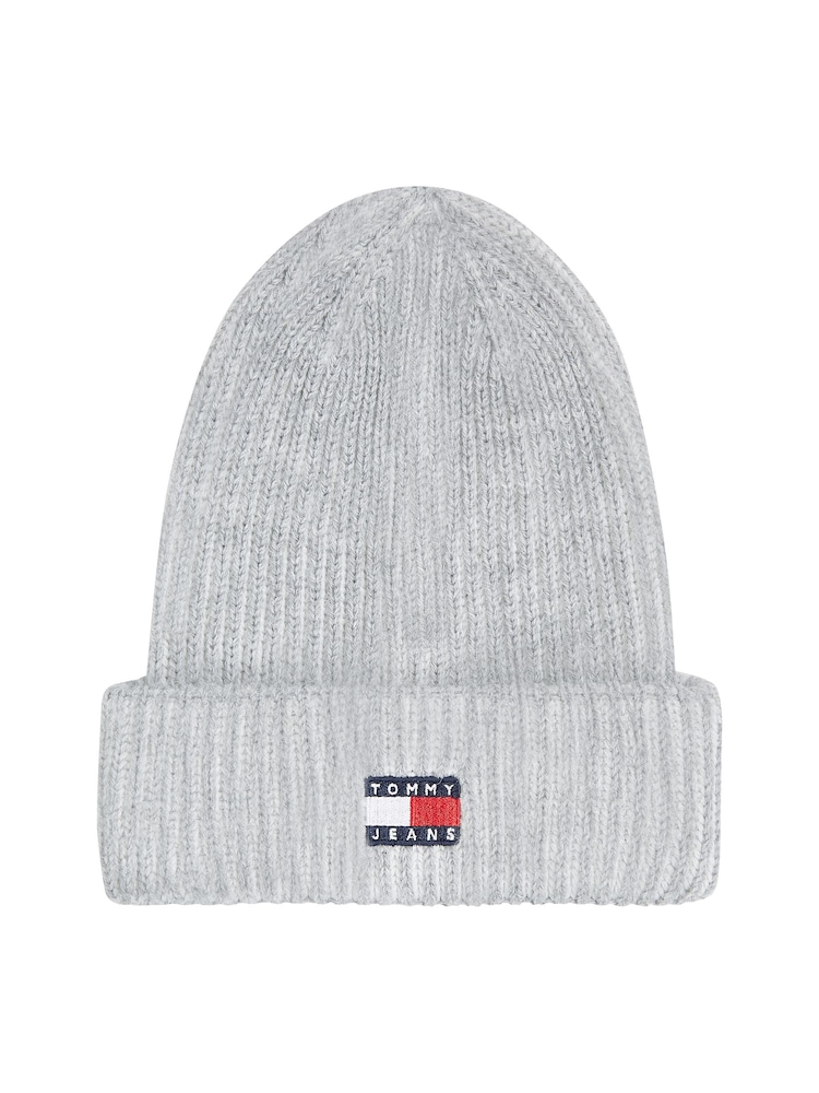 Tommy Hilfiger Grey Tommy Hilfiger White Heritage Beanie - Image 2 of 3