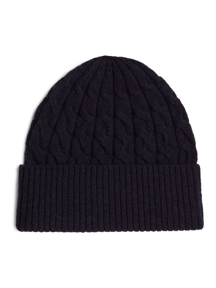 Tommy Hilfiger Naval Cable Brown Beanie - Image 2 of 4 Tommy Hilfiger Naval Cable Brown Beanie - Image 2 of 4
