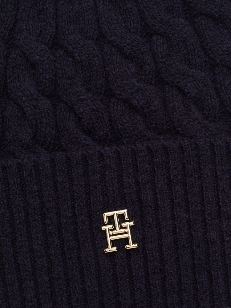 modra - Tommy Hilfiger Pomorski kabel rjave barve čepica - Slika 4 iz 4