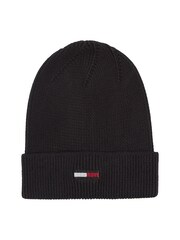 Tommy Hilfiger Black Elongated Flag Beanie - Image 1 of 4