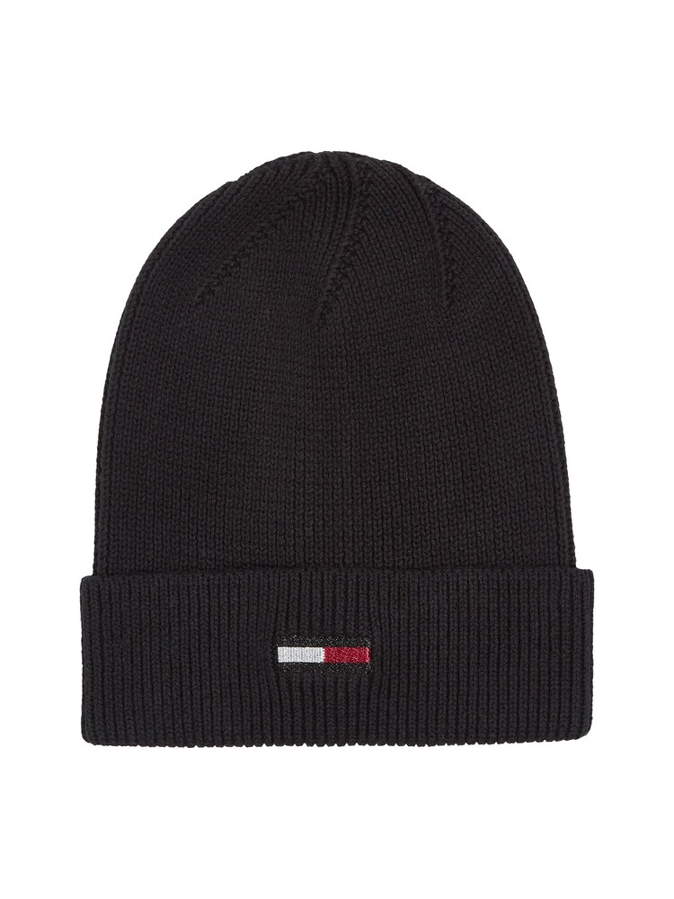 Tommy Hilfiger Black Elongated Flag Beanie - Image 1 of 4