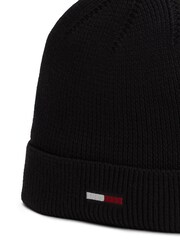 Tommy Hilfiger Black Elongated Flag Beanie - Image 3 of 4