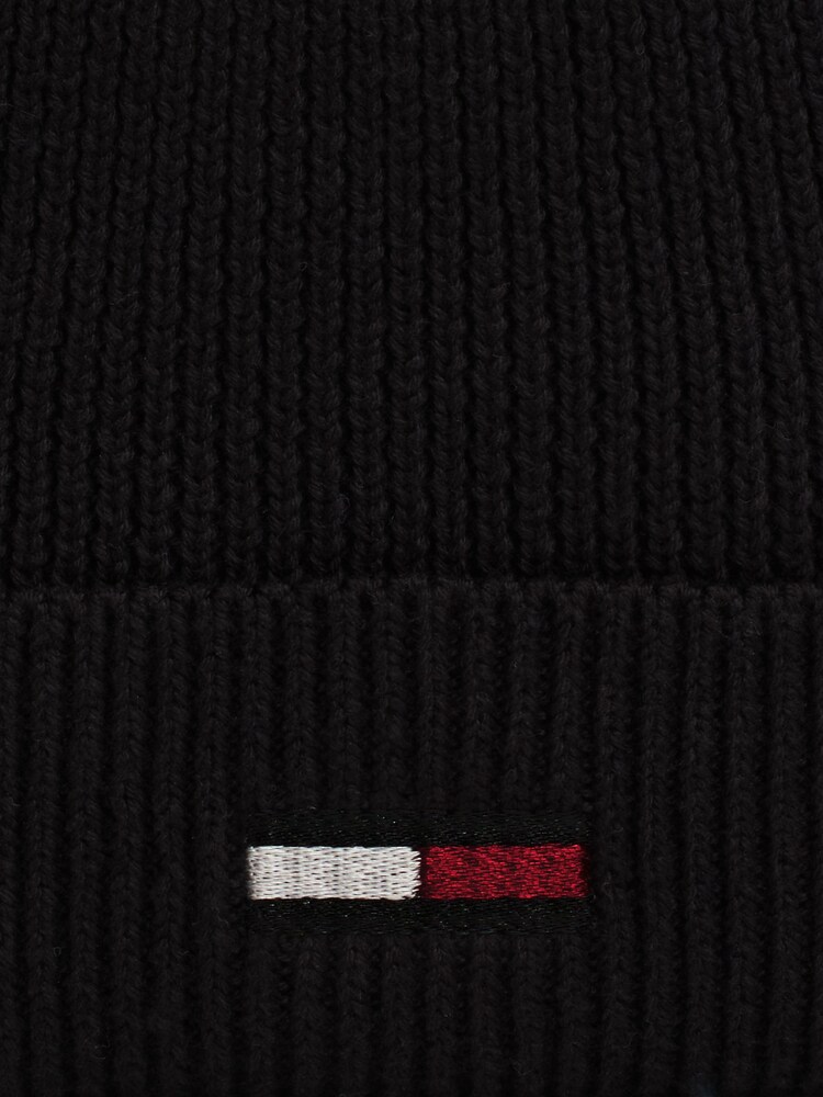 Tommy Hilfiger Black Elongated Flag Beanie - Image 4 of 4