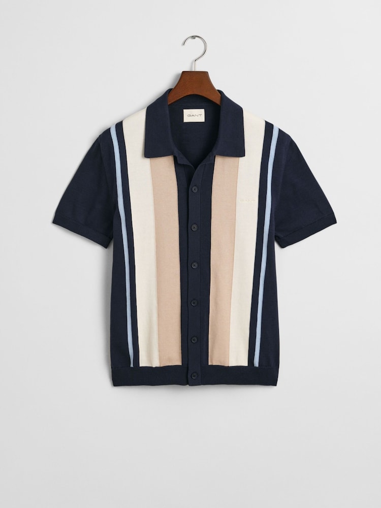 GANT Blue 100% Cotton Colour Block Short Sleeve Polo Shirt - Image 5 of 5 GANT Blue 100% Cotton Colour Block Short Sleeve Polo Shirt - Image 5 of 5