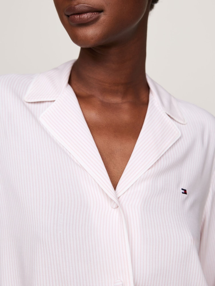 Tommy Hilfiger Pink Long Sleeved Print Pyjama Top - Image 2 of 5