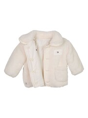 Tommy Hilfiger Reverse Teddy White Jacket - Image 3 of 3