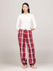 Tommy Hilfiger Red Flannel Cuffed Trousers - Image 2 of 5