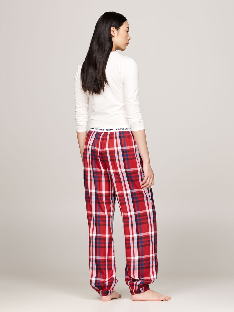 Buy Tommy Hilfiger Red Flannel Cuffed Trousers from Next Oman