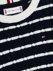 Tommy Hilfiger Blue Cable Sweater - Image 3 of 3