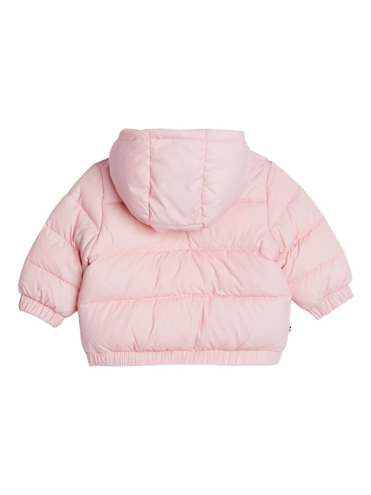 Tommy Hilfiger Pink Solid Puffer Jacket - Image 2 of 3