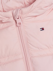 Tommy Hilfiger Pink Solid Puffer Jacket - Image 3 of 3