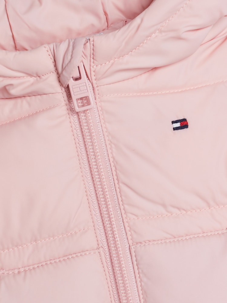 Tommy Hilfiger Pink Solid Puffer Jacket - Image 3 of 3