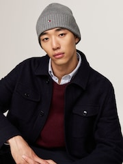 Tommy Hilfiger Grey Cotton Cashmere Beanie - Image 1 of 5