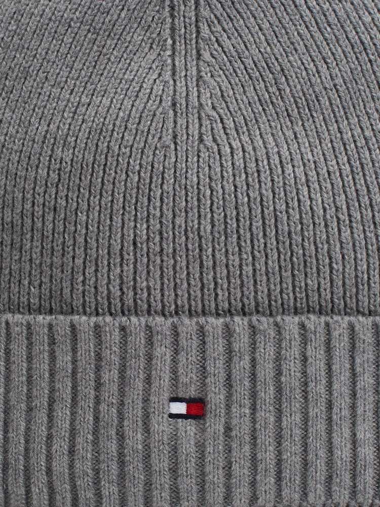 Tommy Hilfiger Grey Cotton Cashmere Beanie - Image 5 of 5