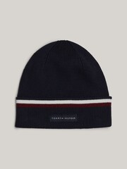 Tommy Hilfiger Blue Love Solid Stripe Beanie - Image 2 of 5