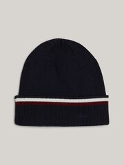 Tommy Hilfiger Blue Love Solid Stripe Beanie - Image 3 of 5