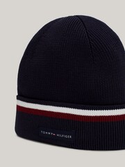 Tommy Hilfiger Blue Love Solid Stripe Beanie - Image 4 of 5