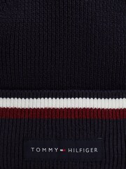 Tommy Hilfiger Blue Love Solid Stripe Beanie - Image 5 of 5