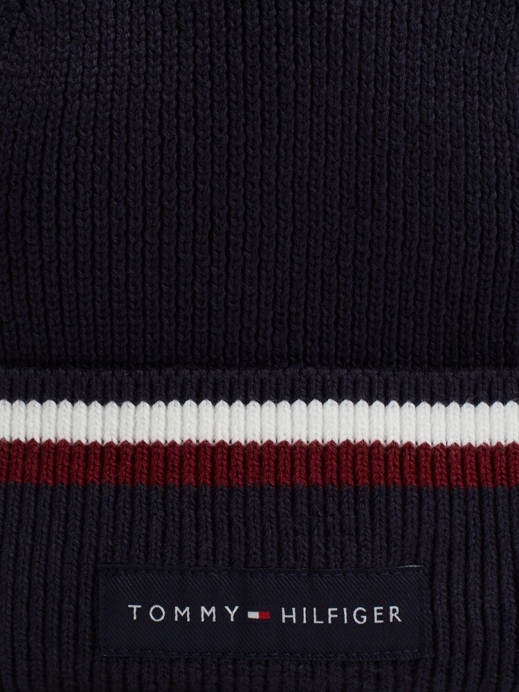 Tommy Hilfiger Blue Love Solid Stripe Beanie - Image 5 of 5