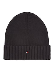 Tommy Hilfiger Black Cotton Cashmere Beanie - Image 2 of 3