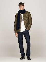 Синий - Tommy Hilfiger шарф из хлопка и кашемира с принтом пима - Изображение 1 из 3