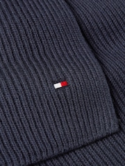 Синий - Tommy Hilfiger шарф из хлопка и кашемира с принтом пима - Изображение 3 из 3