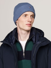 modra - Tommy Hilfiger Zastava Bombaž Pima Čepica - Slika 5 iz 5