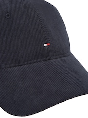 Gorra de pana suave azul con bandera y diseño de 6 paneles de Tommy Hilfiger - Imagen 3 de 4