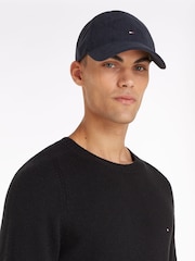 Gorra de pana suave azul con bandera y diseño de 6 paneles de Tommy Hilfiger - Imagen 4 de 4