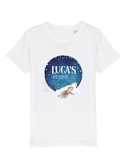 Star Editions Adults Personalised The Snowman Christmas White 100% Cotton T-Shirt - Image 4 of 4