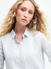 Barbour® White Marine Striped 100% Linen Shirt - Image 4 of 6