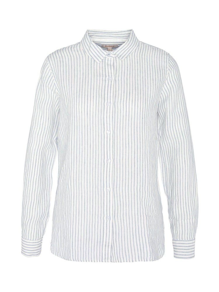 Barbour® White Marine Striped 100% Linen Shirt - Image 6 of 6