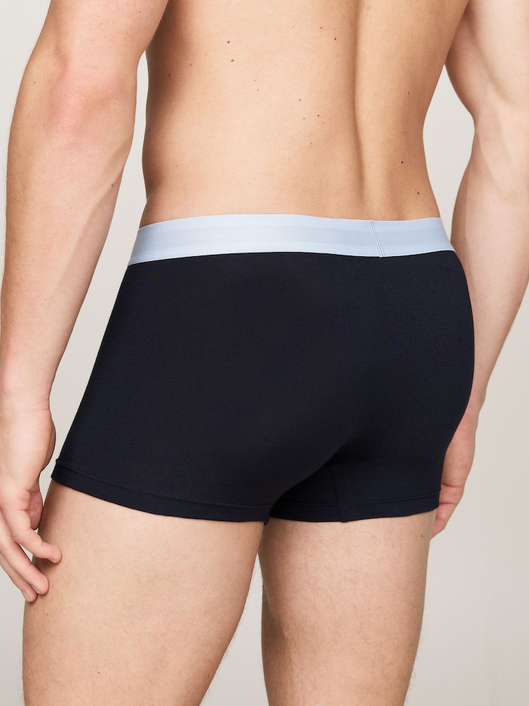 Tommy Hilfiger Blue Blue Waistband Trunks 3 Pack - Image 2 of 7
