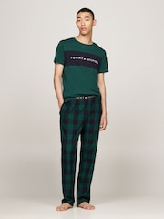 Tommy Hilfiger Green Flannel Joggers - Image 3 of 5