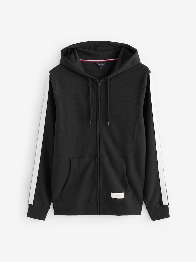 Tommy Hilfiger Black Black Zip Up 100% Cotton Hoodie - Image 4 of 4
