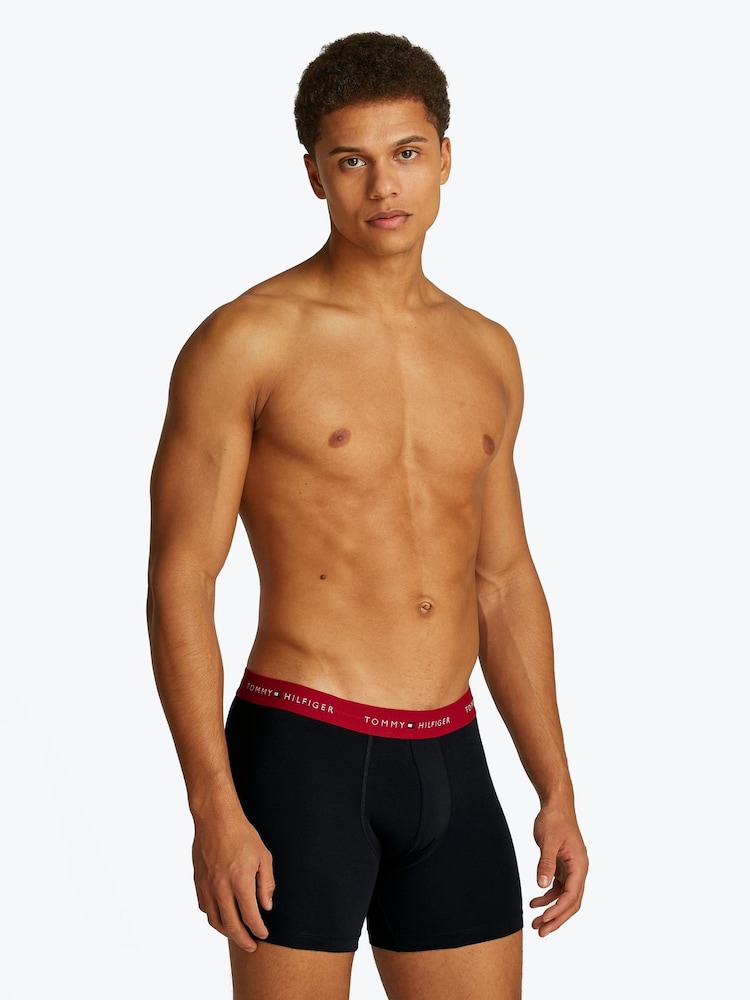 Tommy Hilfiger Red Tommy Hilfiger Blue Signature Essential Trunks 3 Pack - Image 1 of 7