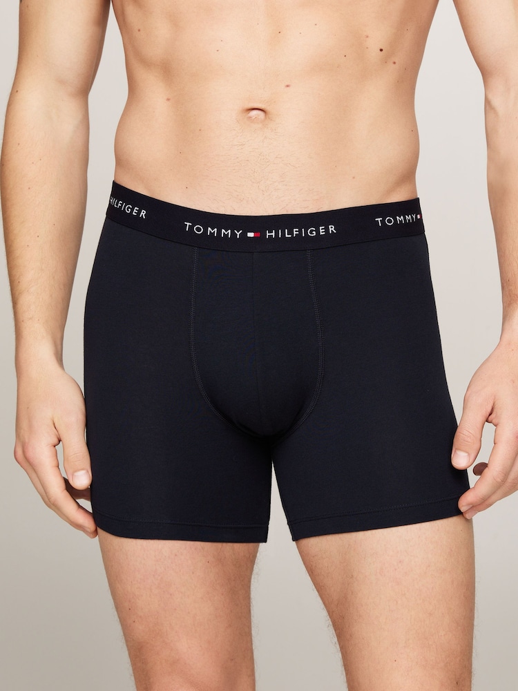 Rood - Tommy Hilfiger blauw Signature onmisbare boxershorts in verpakking van 3 - Image 4 of 7
