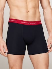 Tommy Hilfiger Red Tommy Hilfiger Blue Signature Essential Trunks 3 Pack - Image 6 of 7