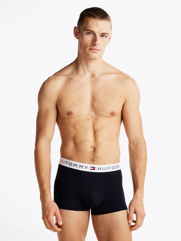 Tommy Hilfiger Blue Chrome Blue Waistband Trunks 3 Pack - Image 2 of 11