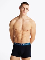 Tommy Hilfiger Blue Chrome Blue Waistband Trunks 3 Pack - Image 7 of 11