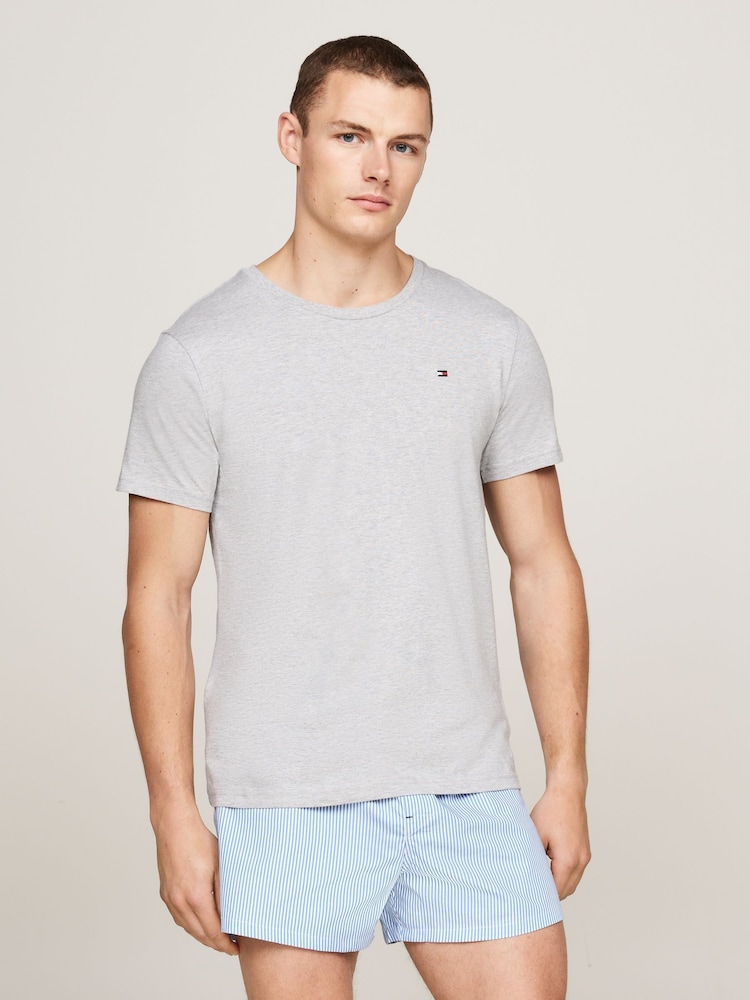 Tommy Hilfiger Grey Signature Essential Short Sleeved 100% Cotton T-Shirt 3 Pack - Image 2 of 7