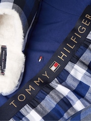 Tommy Hilfiger Blue Long Sleeved Pyjamas And Fluffy Slippers Set - Image 5 of 5