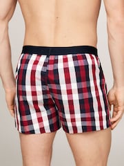 Tommy Hilfiger Red Woven Print 100% Cotton Boxers With Gold Waistband - Image 2 of 5