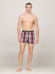 Tommy Hilfiger Red Woven Print 100% Cotton Boxers With Gold Waistband - Image 3 of 5