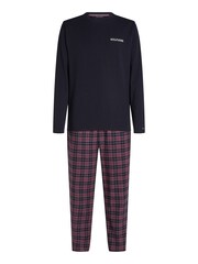 Tommy Hilfiger Blue Long Sleeved Print Flannel Pyjamas Set - Image 4 of 6