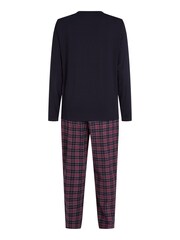 Tommy Hilfiger Blue Long Sleeved Print Flannel Pyjamas Set - Image 5 of 6