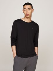 Tommy Hilfiger White Signature Essential Long Sleeve 100% Cotton T-Shirt 3 Pack - Image 6 of 6