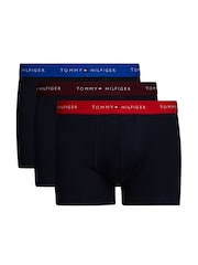 Tommy Hilfiger Blue Signature Essential Waistband Trunks 3 Pack - Image 1 of 7