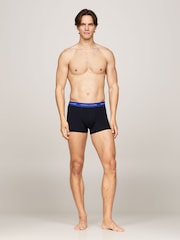 Tommy Hilfiger Blue Signature Essential Waistband Trunks 3 Pack - Image 2 of 7